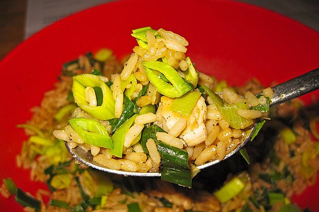 Asiatisch angehauchter Reissalat mit Pute und Lauch von juti| Chefkoch