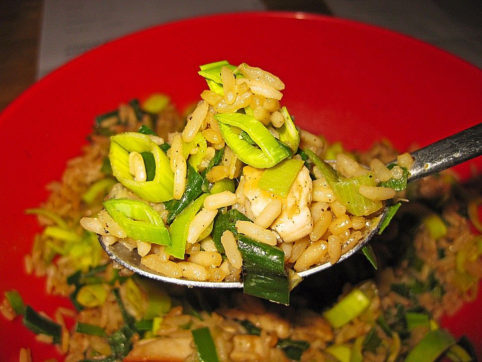 Asiatisch angehauchter Reissalat mit Pute und Lauch von juti| Chefkoch