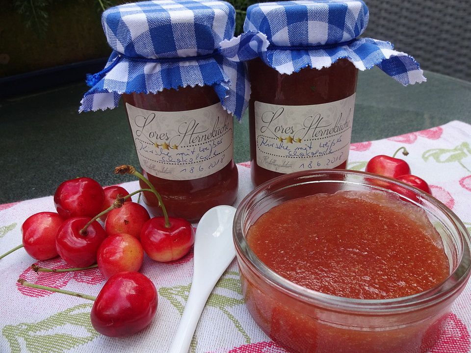 Kirschmarmelade mit weißer Schokolade von ulkig| Chefkoch