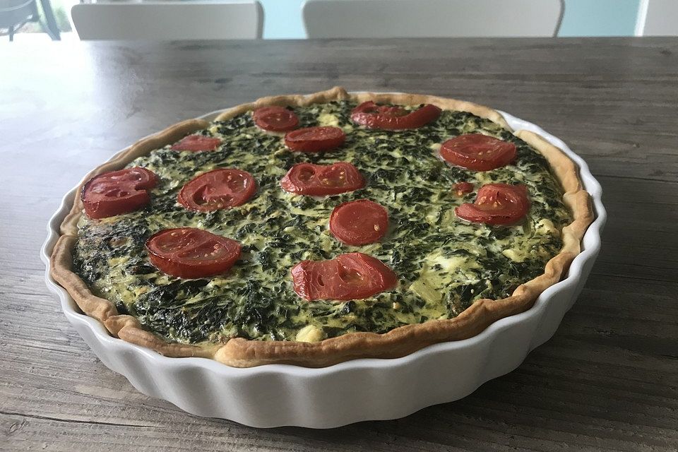 Spinat-Schafskäse Quiche