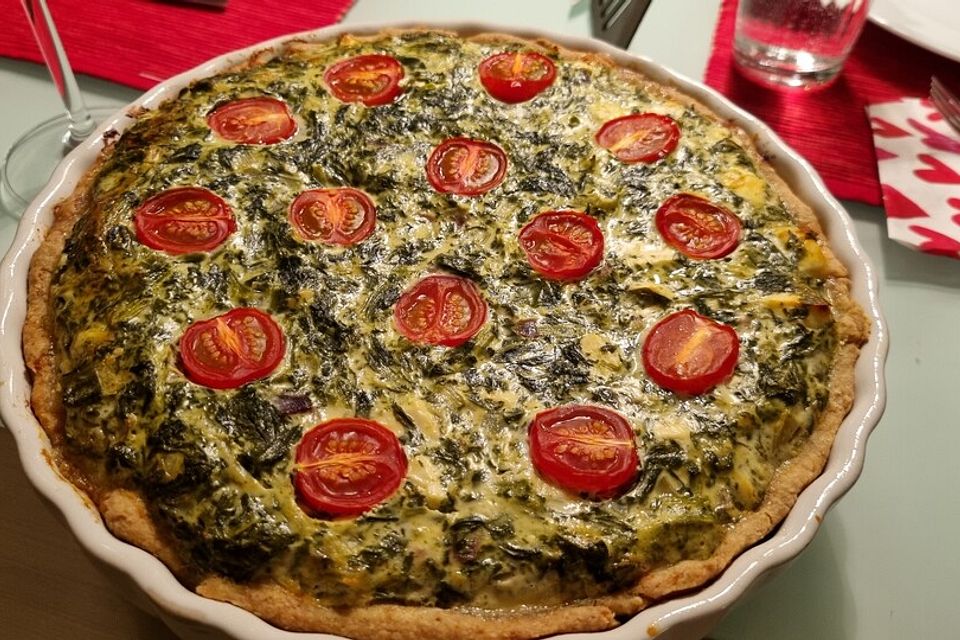 Spinat-Schafskäse Quiche