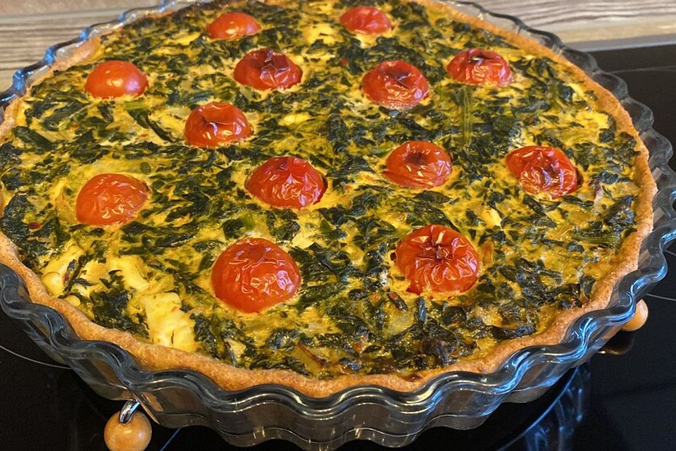 Spinat-Schafskäse Quiche