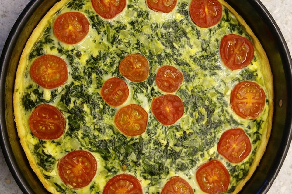 Spinat-Schafskäse Quiche