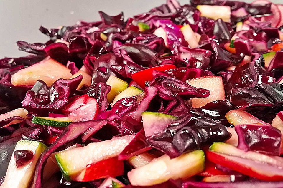 Rotkohl-Gemüse-Salat