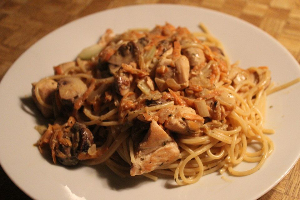 Pute mit Spaghetti à la Gyros