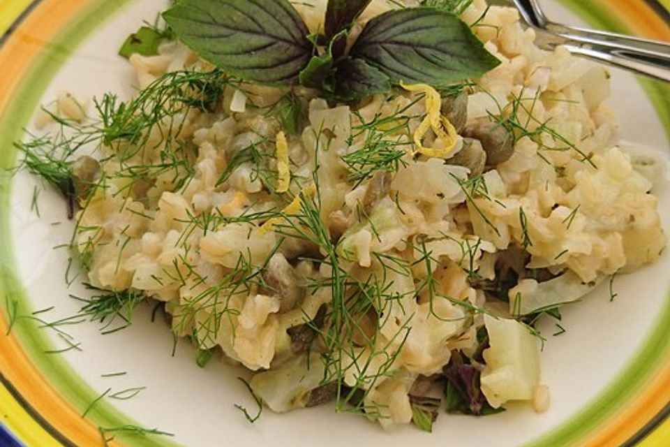 Veganes Zitronen-Fenchel-Risotto