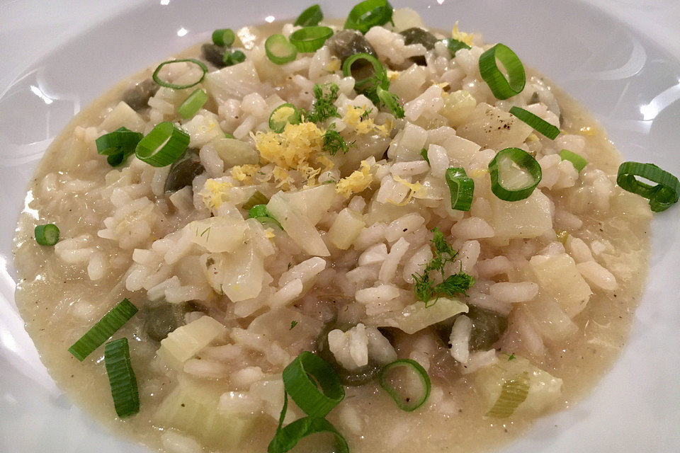 Veganes Zitronen-Fenchel-Risotto