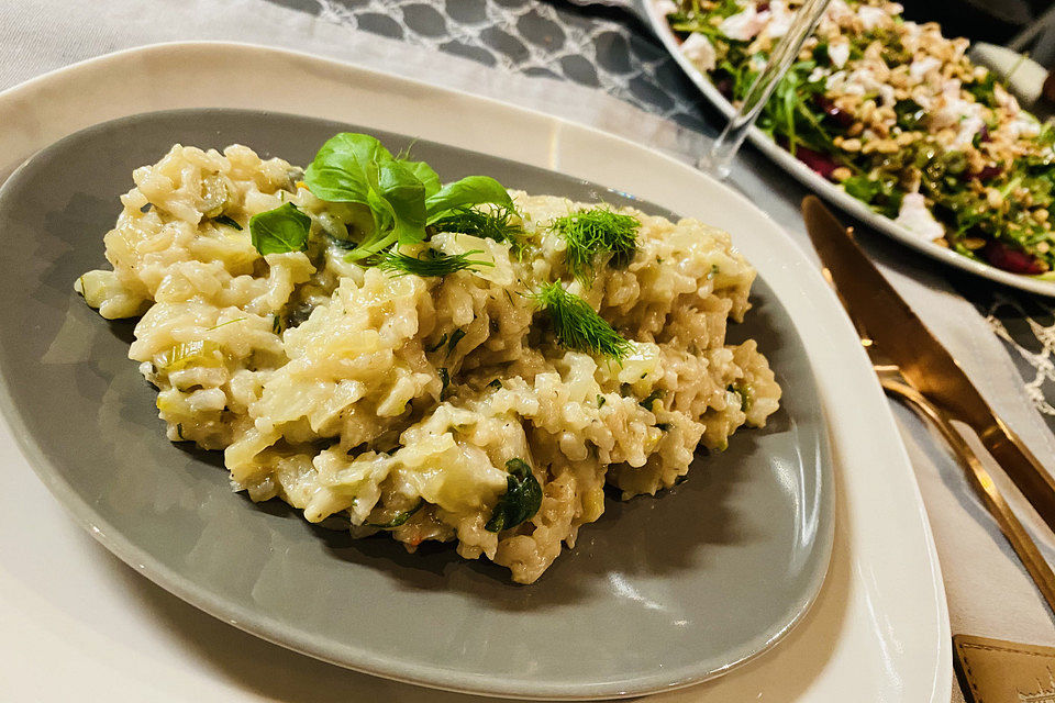 Veganes Zitronen-Fenchel-Risotto