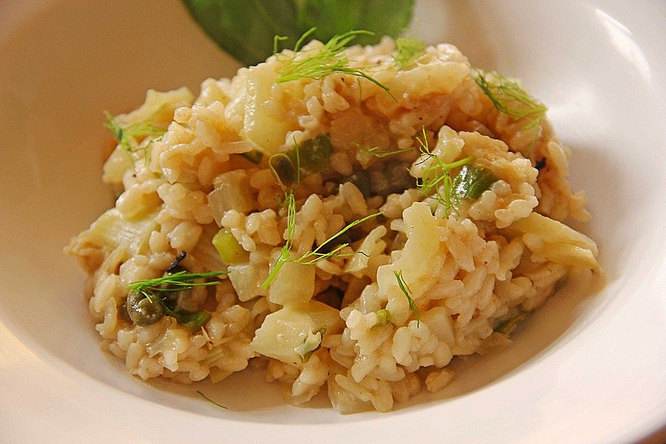 Veganes Zitronen-Fenchel-Risotto