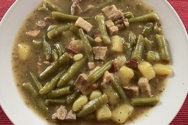 Grüner Bohneneintopf mit Speck und Kassler à la Gisela und Fred| Chefkoch