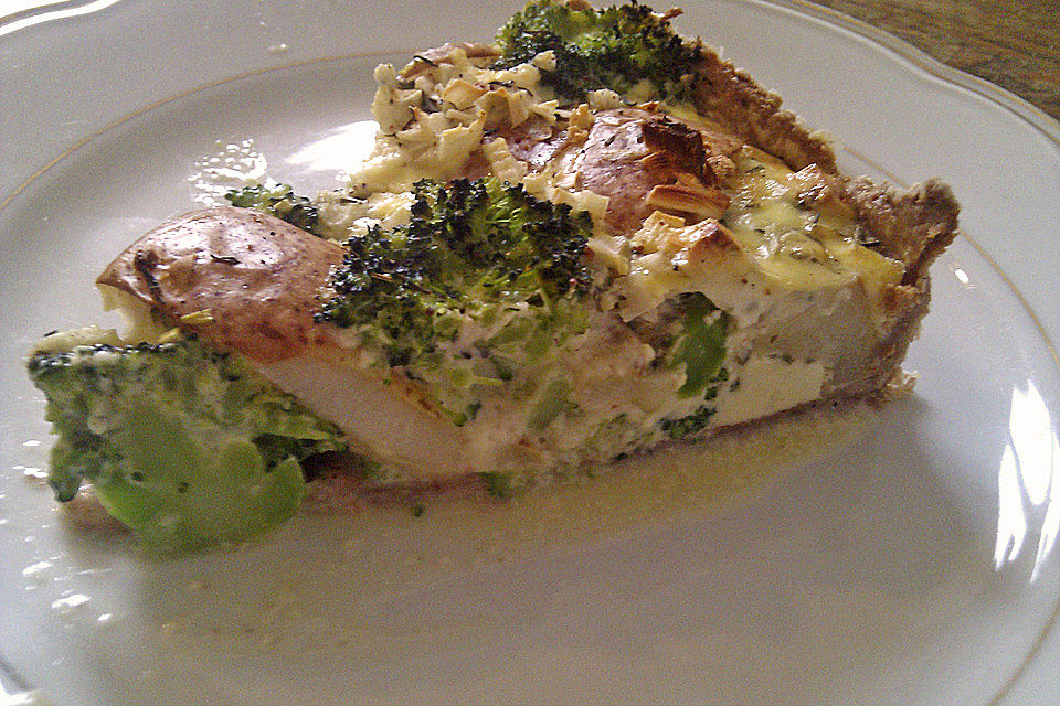 Brokkoli-Birnen-Quiche mit Gorgonzola