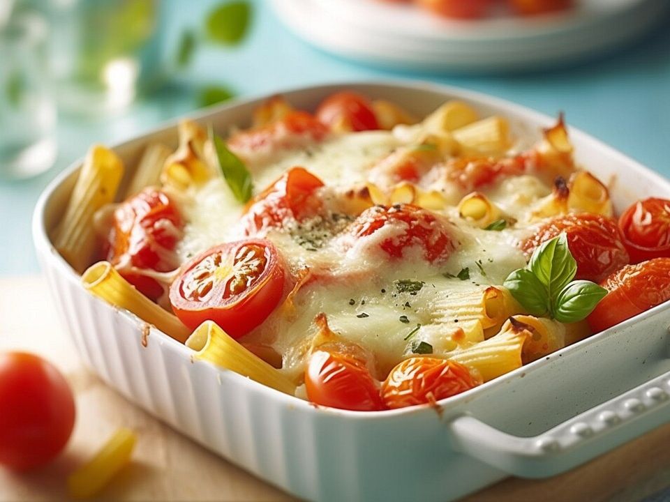 Cremiger Nudelauflauf mit Tomaten und Mozzarella von Katrinili| Chefkoch