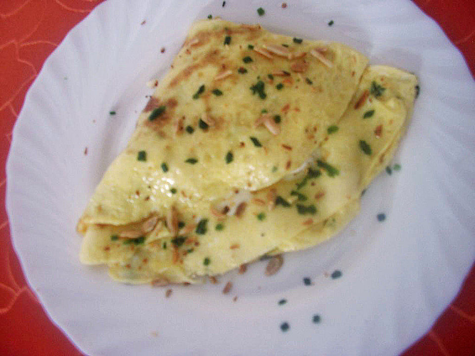 Omelett mit Mandeln und Brie von Kräuterlady| Chefkoch
