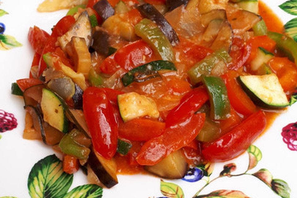 Welsfilet auf Ratatouille