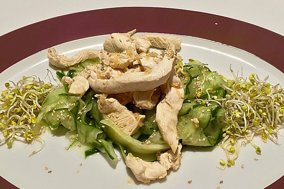 Japanischer Gurkensalat mit Hähnchenbrust