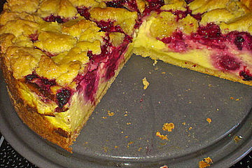 Himbeer-Schmand-Kuchen mit Butterstreuseln