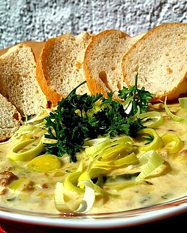 Käse-Lauch-Suppe