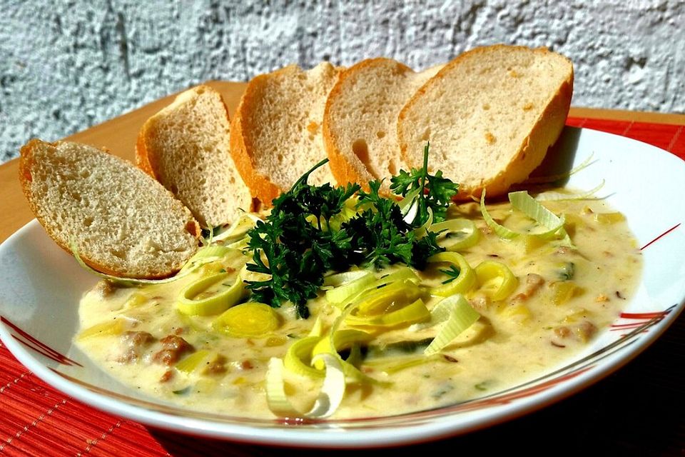 Käse-Lauch-Suppe