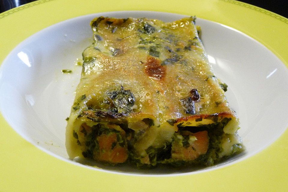 Spinat-Lachs-Cannelloni