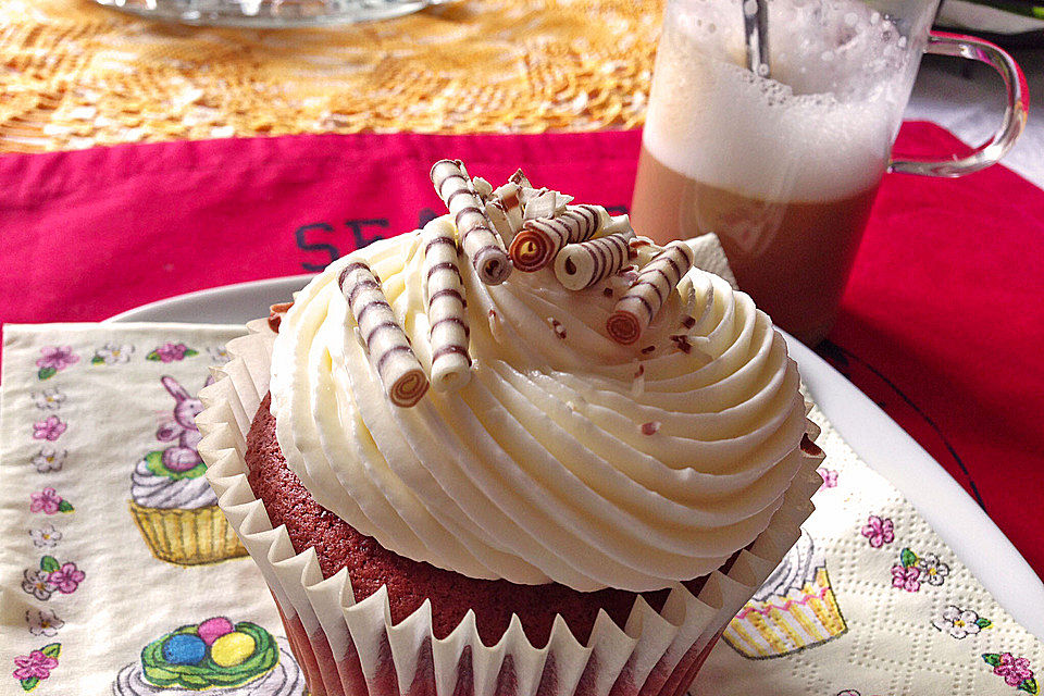 Red Velvet Cupcakes with Cream Cheese Frosting