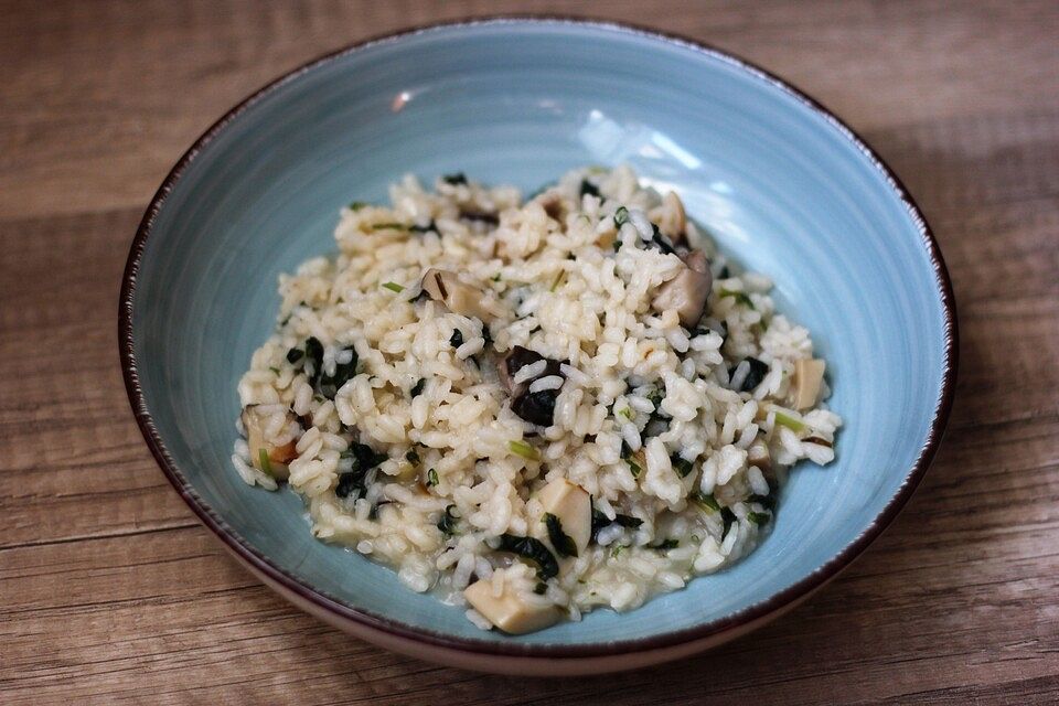 Risotto mit Bärlauch und Mini-Kräuterseitlingen