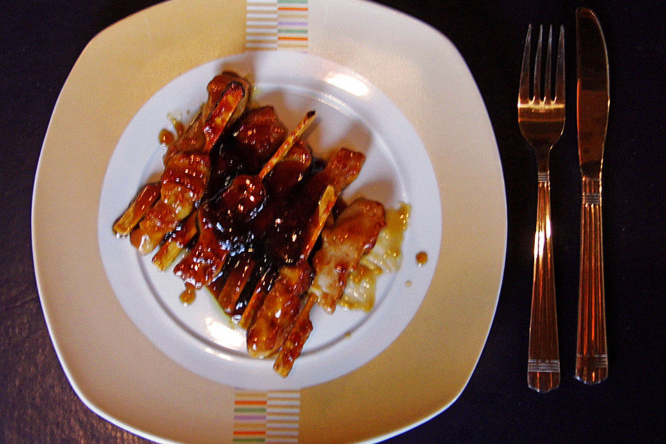 Hähnchen-Spieße in Teriyaki-Marinade