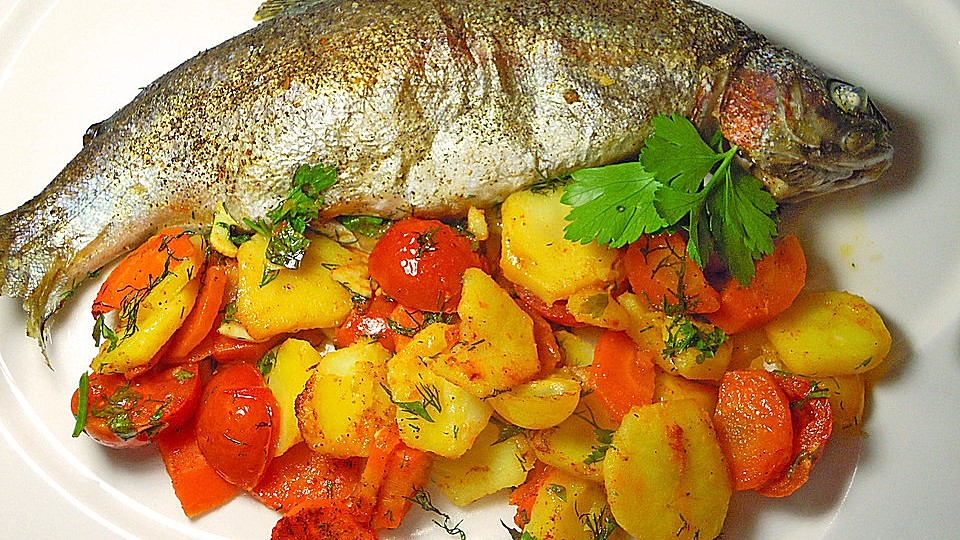Meine Schnellen Forellen Im Gemusebett Von Thalassa163 Chefkoch 