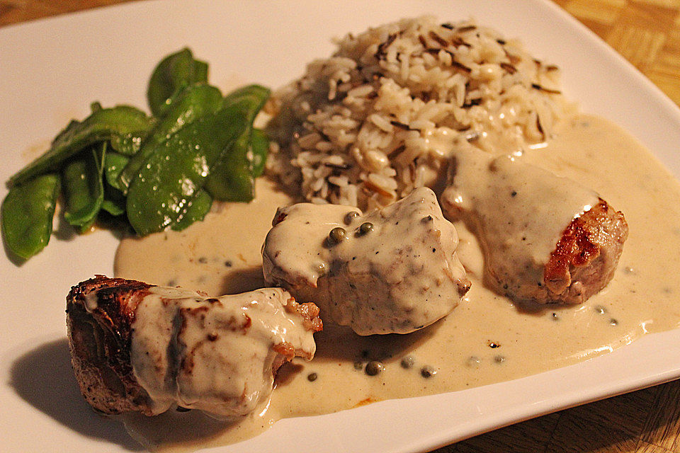 Schweinefilet mit grüner Pfeffersauce