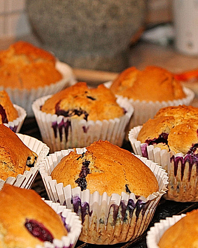 Erdnussbutter-Heidelbeer-Muffins