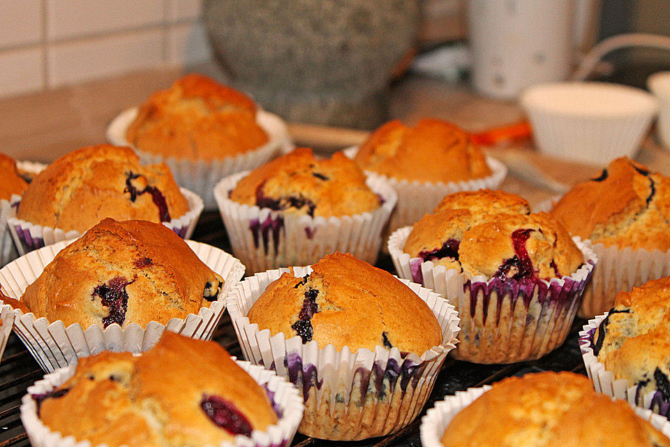 Erdnussbutter-Heidelbeer-Muffins