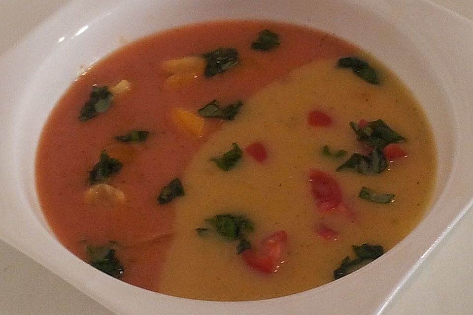 krümeltigers 2-farbige Tomatensuppe