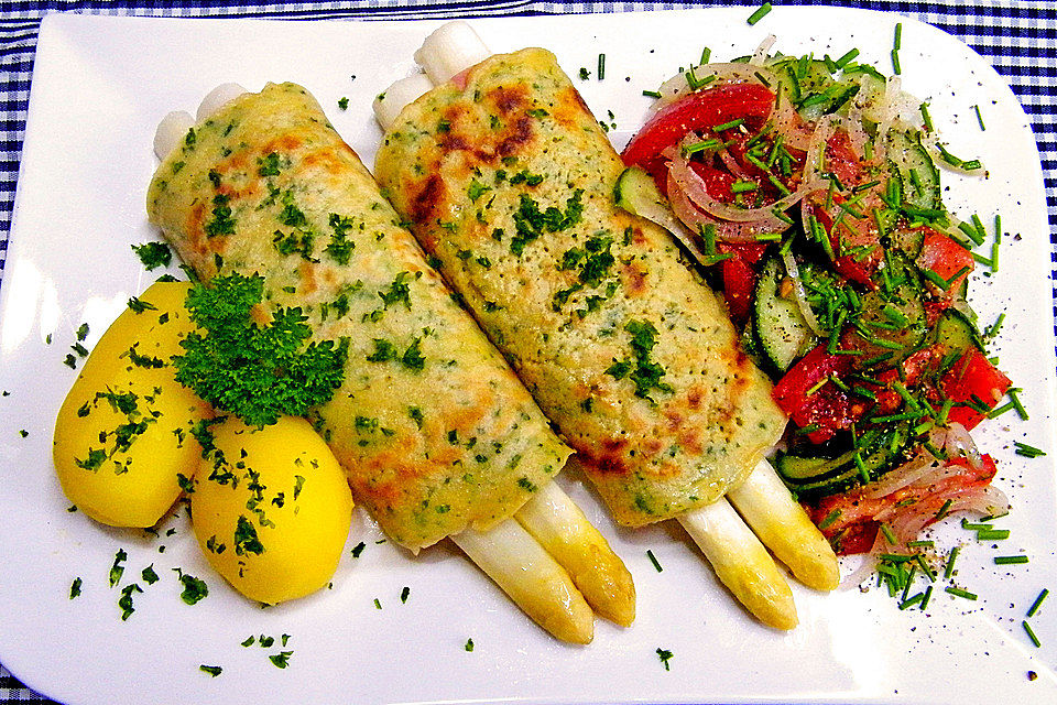 Spargel im Kräuterflädle