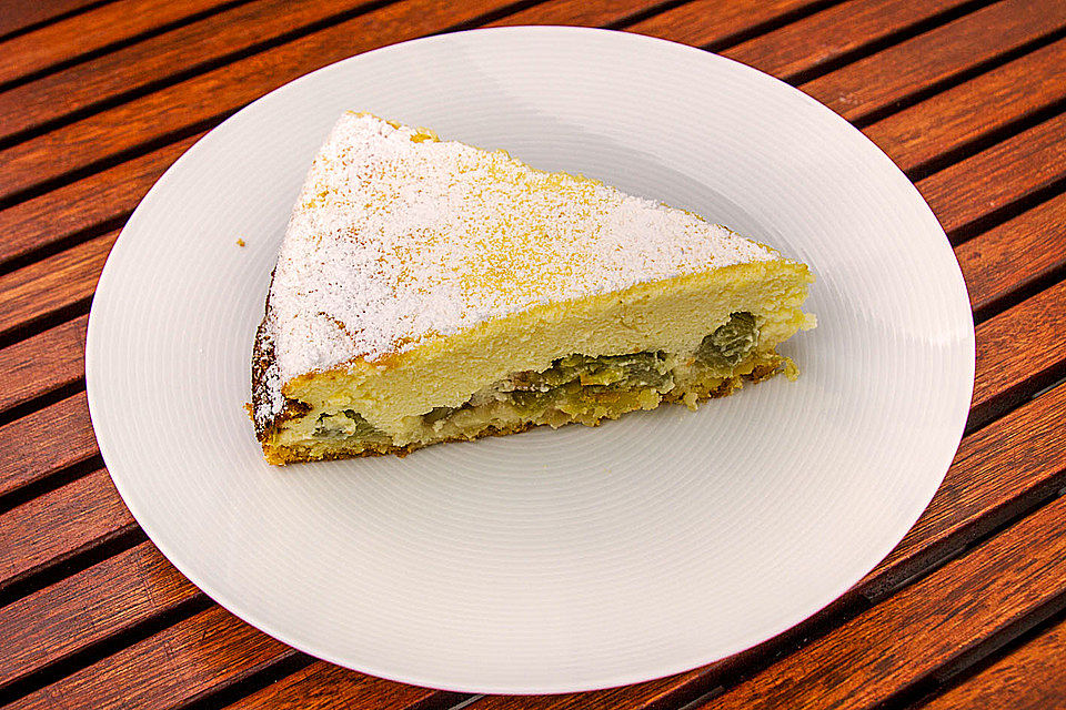 Rhabarber-Quarkcreme-Kuchen mit Limoncello