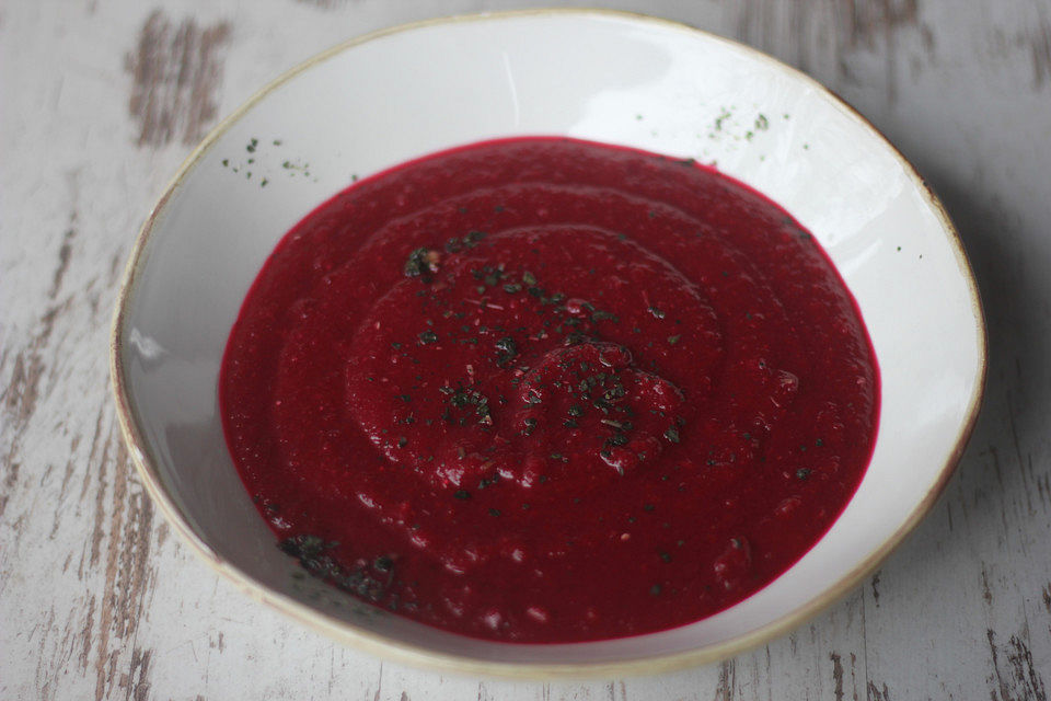 Rote Bete-Suppe indisch