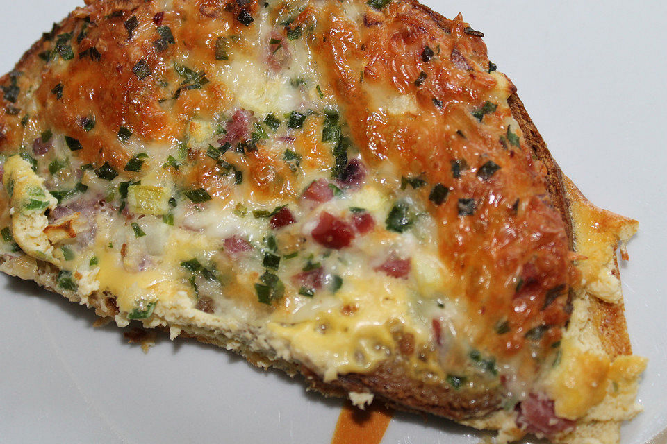 Eier - Schinken Toast, überbacken