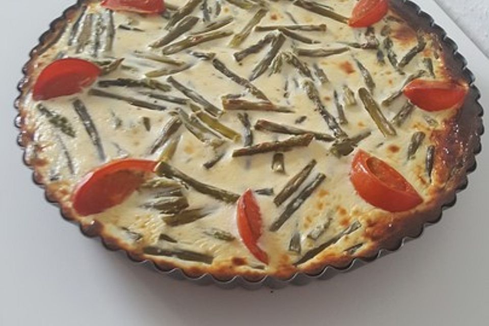 Spargelquiche mit Ziegenkäse