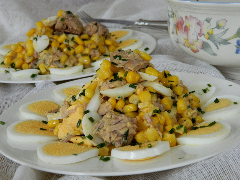 Eiersalat mit Mais und Thunfisch von Sari83| Chefkoch