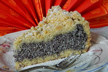 Mohnkuchen Mit Quark Und Streuseln Von Schraegervogel Chefkoch