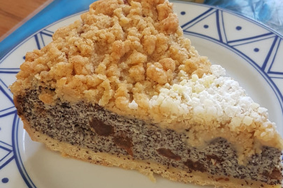 Mohnkuchen mit Quark und Streuseln