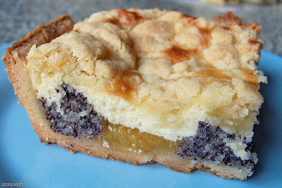 Mohnkuchen mit Quark und Streuseln