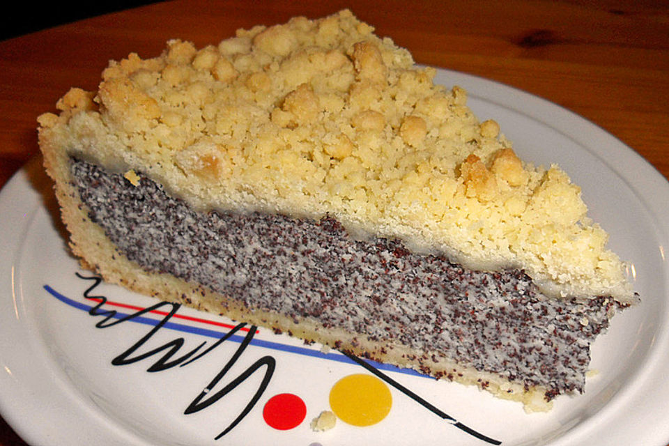 Mohnkuchen mit Quark und Streuseln