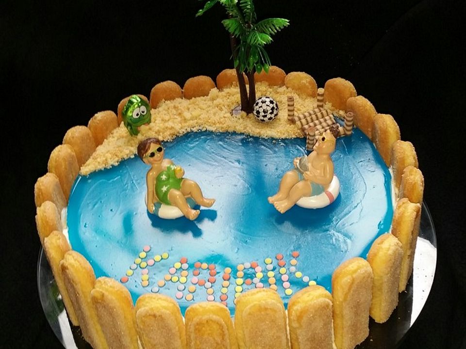 Schwimmbad-Torte von Schokostreuselkuchen| Chefkoch