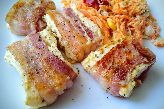 Fetakäse oder Gouda im Speckmantel von Nanshaid| Chefkoch