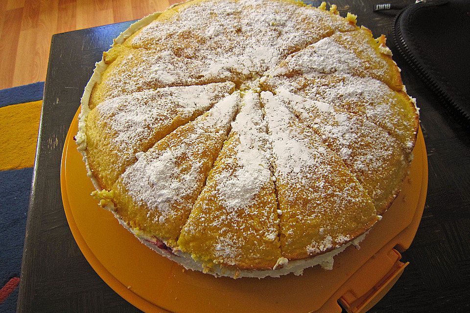 Himbeer-Sahne-Quark-Torte mit Miniwindbeuteln