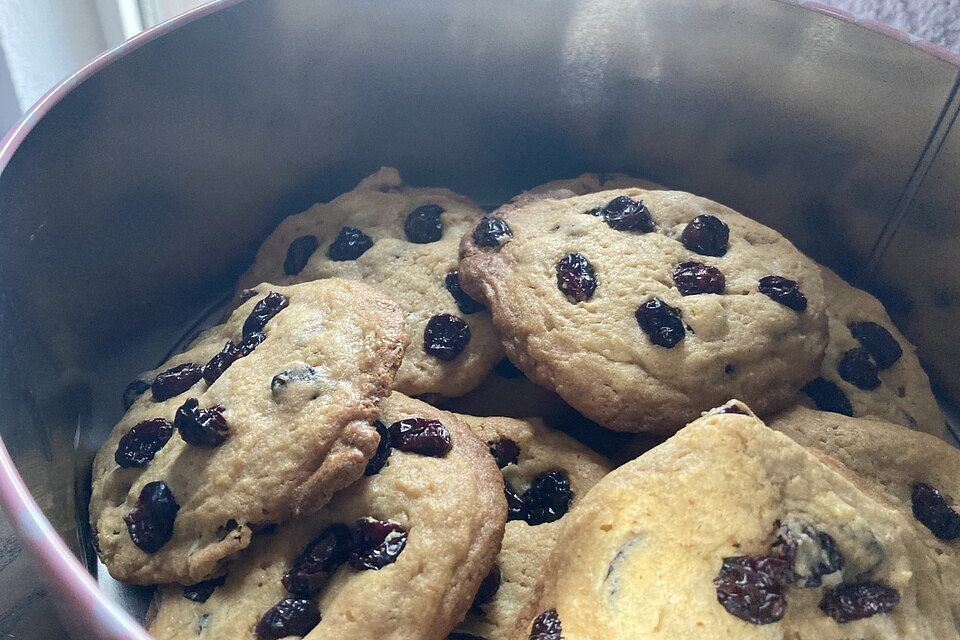 Cookies mit Cranberries und weißer Schokolade