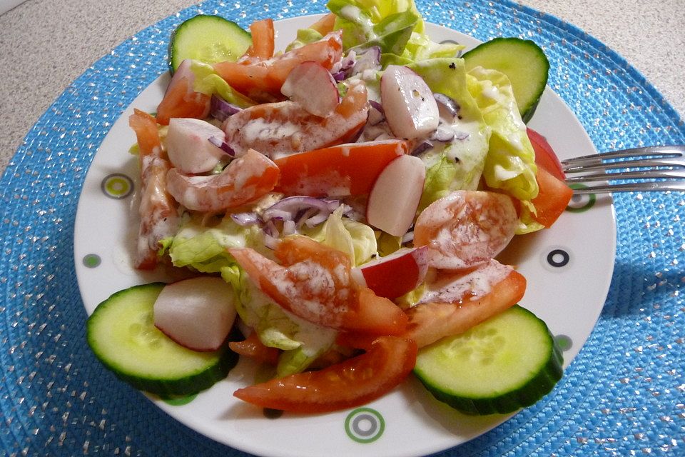 Sahne-Zitronen-Salatdressing