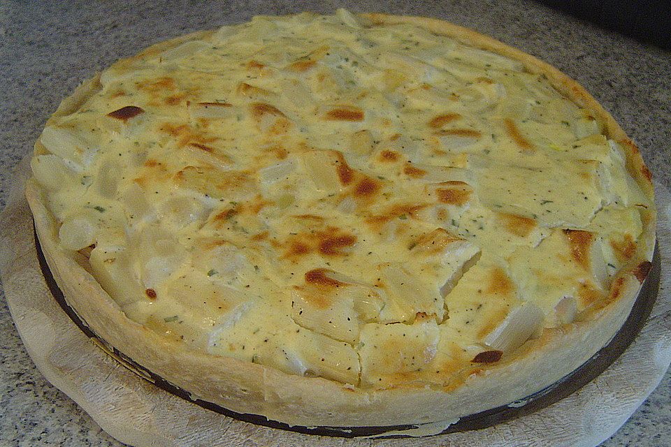 Spargelquiche mit Schinken und Quark