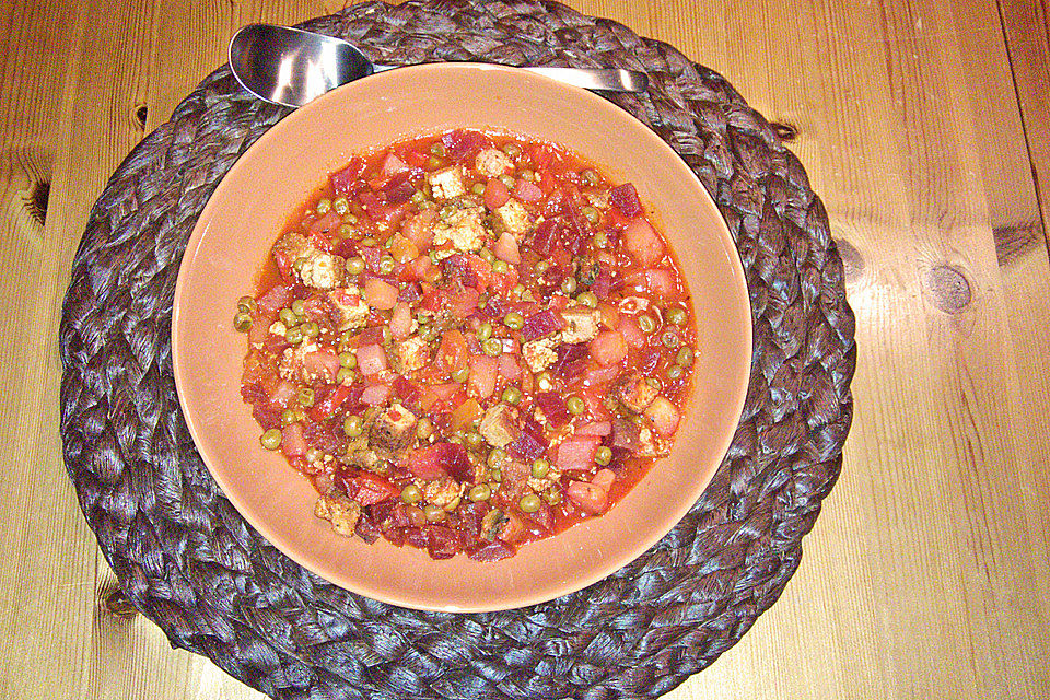 Veganer Rote Bete-Eintopf mit Tofu