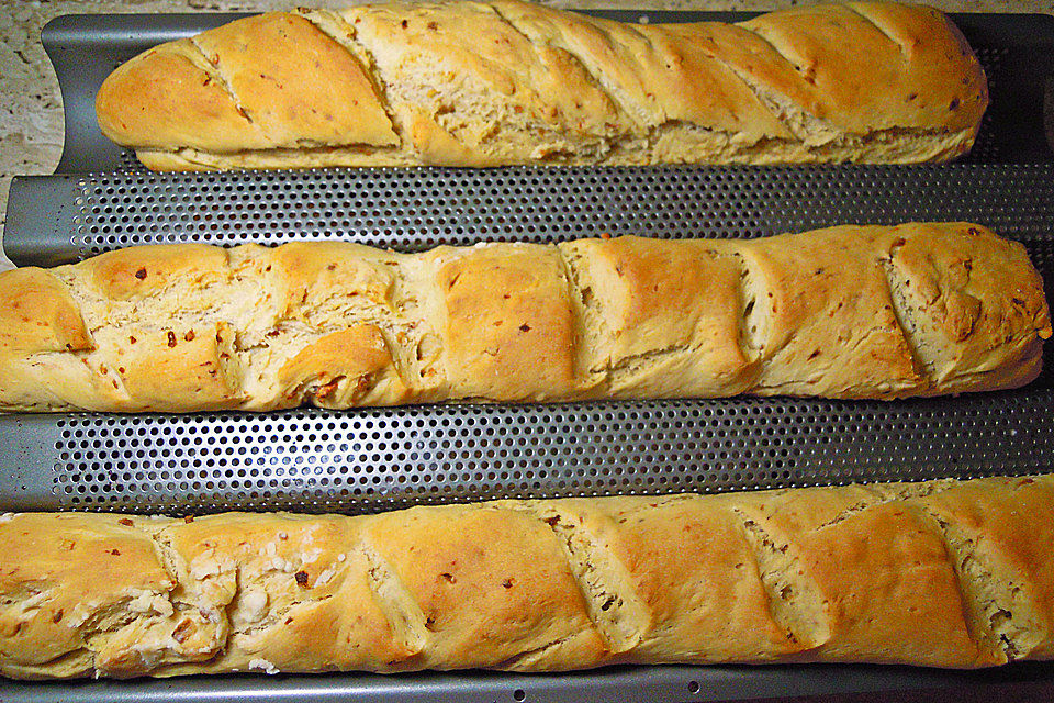 Schnelles Baguette mit Röstzwiebeln