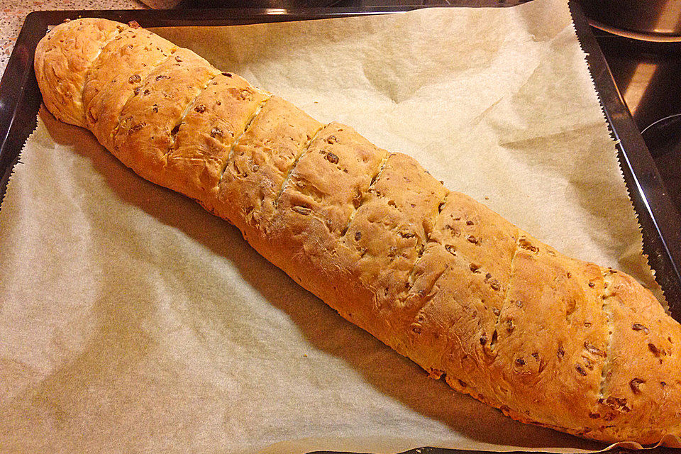 Schnelles Baguette mit Röstzwiebeln